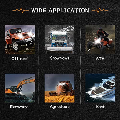 Image of San Young LED Light Pods for Trucks, 4 Inch LED Tractor Work Lights 120W Round Spot Off Road Driving Light for ATV UTV RV Golf Cart Go Kart Lawn Mower SUV Offroad Lights, 4 Pack