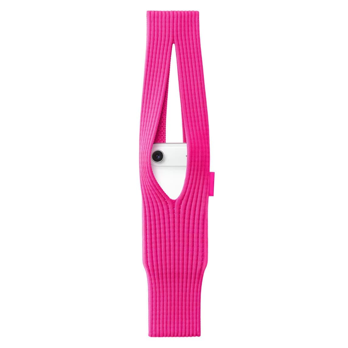 Twinleaf 3D Knitted iPhone Pouch Crossbody Mobile Sling Bag for Women Men | Stretch Knit iPhone Pocket Sleeve with Neck Lanyard Strap | Hands-Free Cell Phone Bag (Pink, 40CM)-image-24