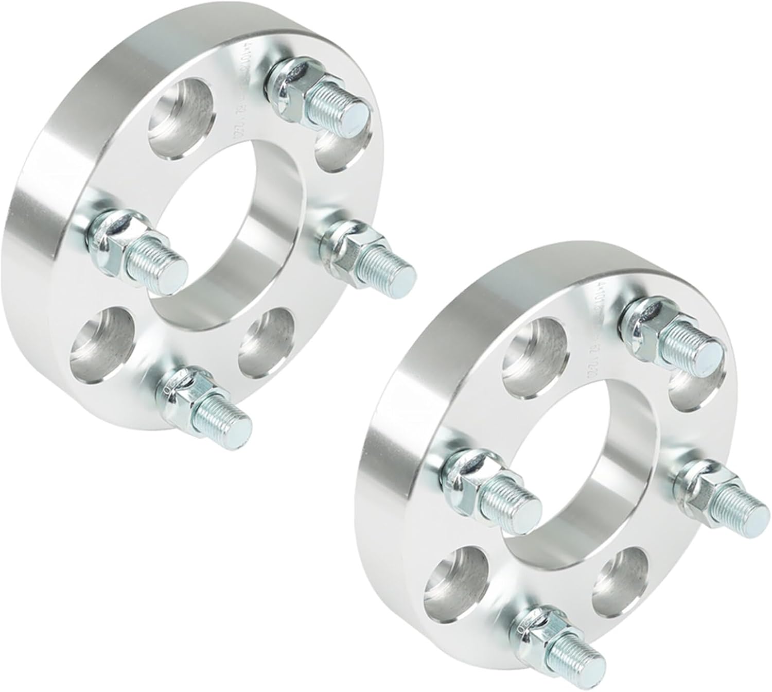 2 PCS Wheel Spacers 1 inch 4x101.6mm Hub Bore 62mm Thread Size 1/2x20 Silver Replacement for ATVs
