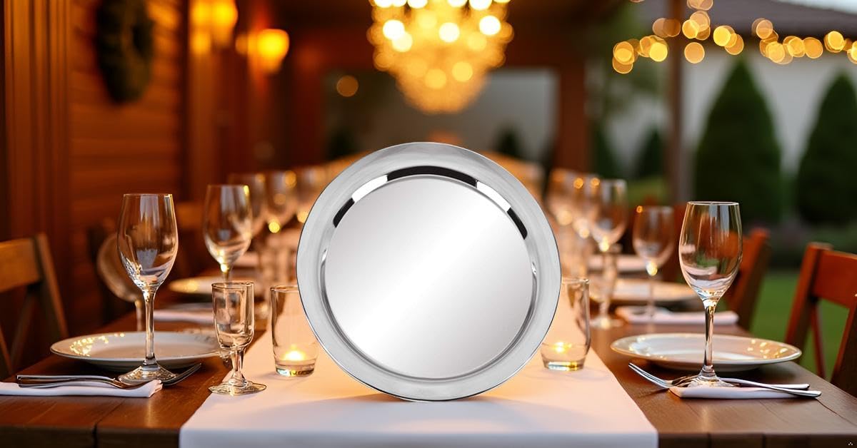 Platzteller "Hamburg" glatt (D 31 cm) | Premium Silber Plated versilbert | Für Festtafel & Deko