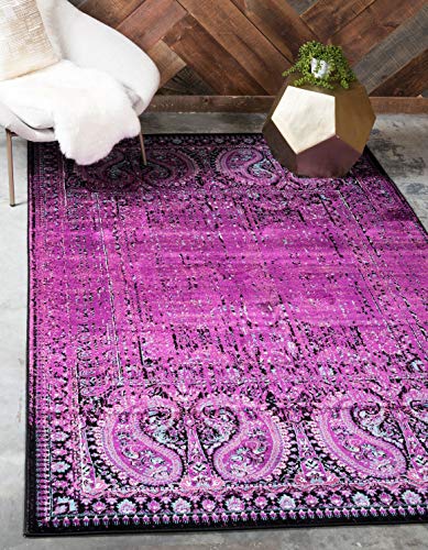 Image of Unique Loom Imperial Collection Modern Traditional Vintage Distressed Lilac Area Rug (4' 0 x 6' 0)