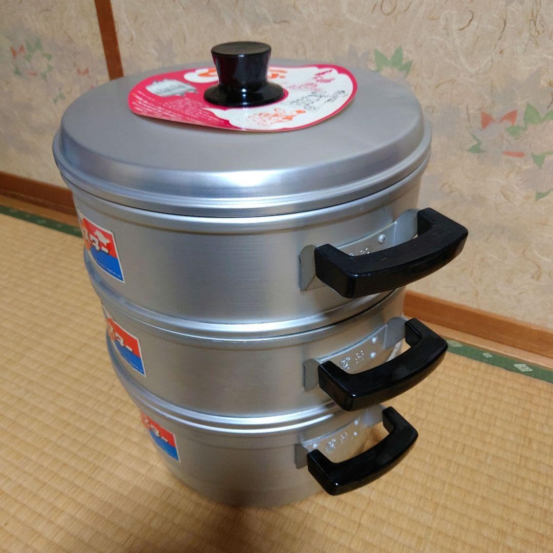 三協セイロ アルミ蒸し器 3段式 アルミ製 大型 業務用 角型蒸器 45cm 三段蒸し器 セイロ 角蒸