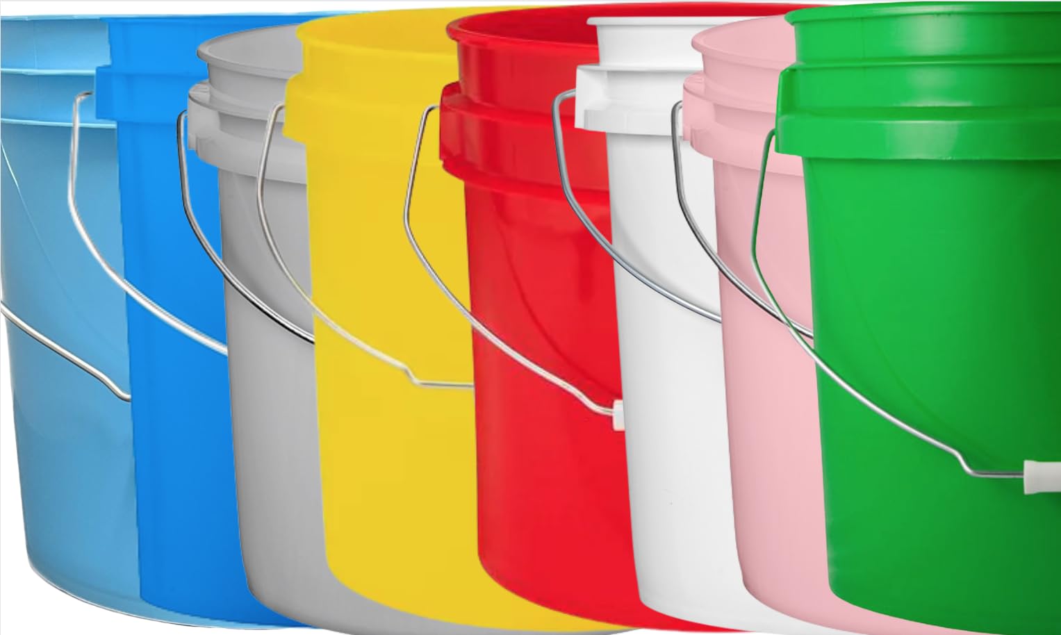 House Naturals Food Grade 2 Gallon Plastic Buckets containers Made in USA - Pack of 8. Buckets only, no lids