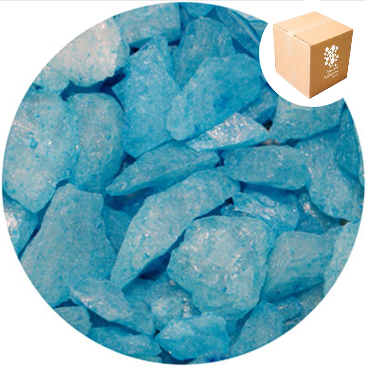 Specialist Aggregates ® - 15kg Aspen - Aqua - Decorative Gravel/Stones | Weddings | Events | Memorials | Photography | Home | Garden | Vases | Art | Craft | 18 COLOURS | UK Manufacturer