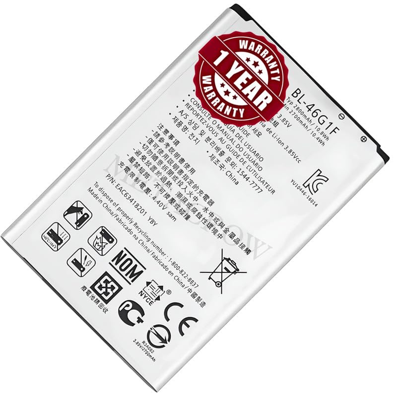 Image of Original BL-46G1F Battery Compatible with LG K20 Plus (LGMP260, M255, TP260, VS501) - (2800mAh) - 1 Year Warranty BC46