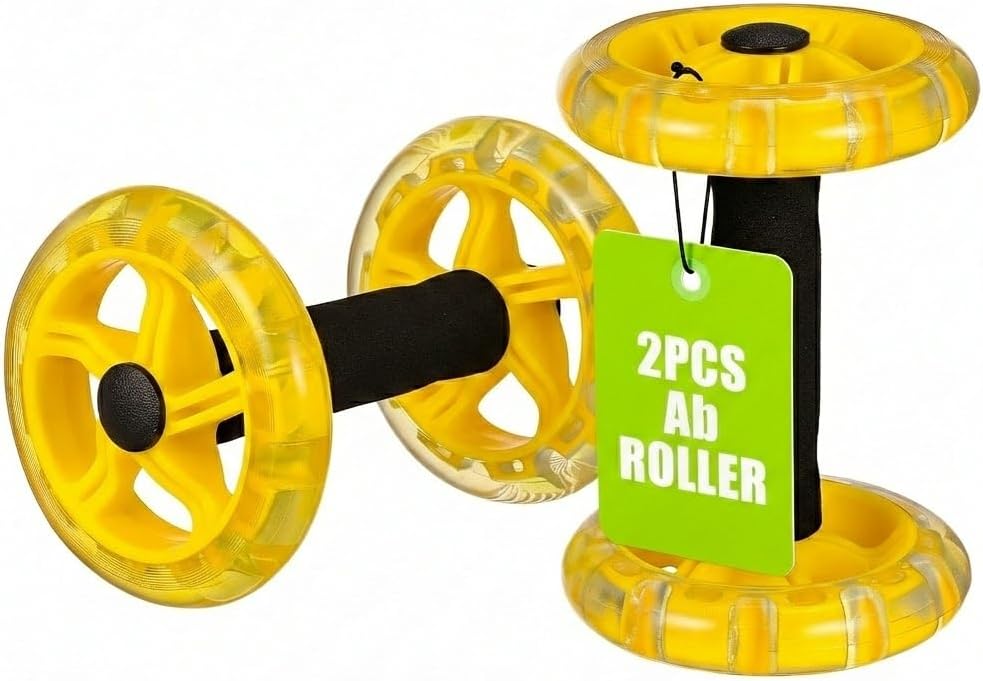 Exercise Ab Roller Wheel Tummy Weight Equipment Abdominal Roller Hand Weights Dumbbell for Yellow Fitness Device