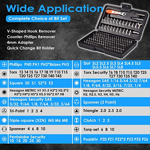 Image of GreaTalent 133in1 90 Degree Right Angle Mini Ratchet Screwdriver Bit Set | S2 Steel 1 /4 inch Hex Shank Magnetic Bit Holder, 36-Tooth Gear Wrench Handle for Tight Spaces