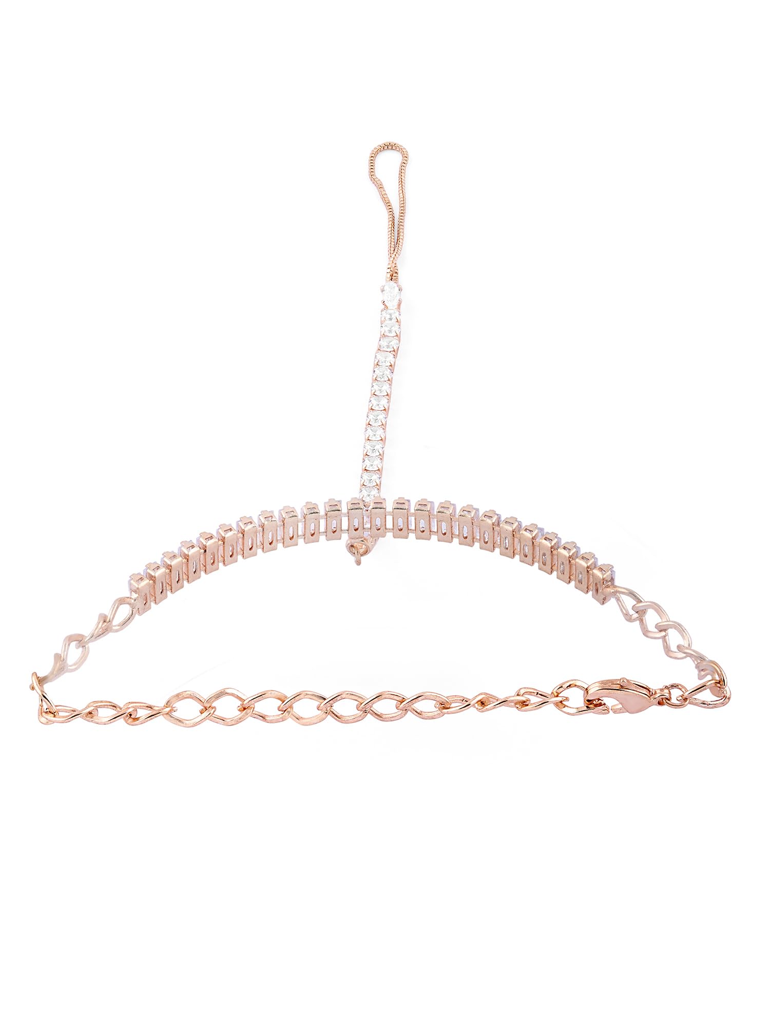 CZ Brass Hand Harness Bracelet For Women