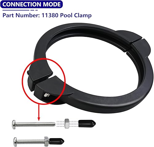 Vista 4 de 11380 Pieza de repuesto de abrazadera de piscina con tornillos, apto para 12 y 14 pulgadas (caudal de bomba 2,100 y 2,800 gph) Bomba de filtro