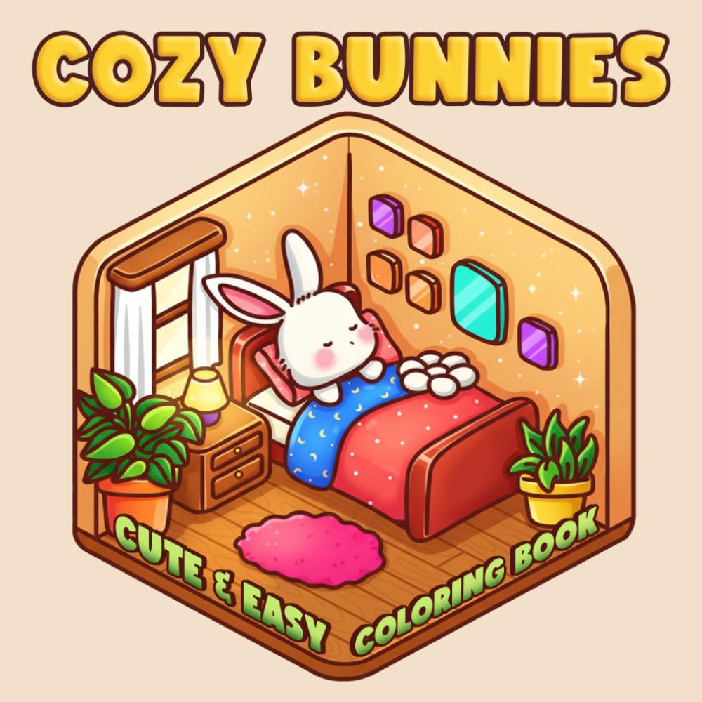 Cozy Bunnies Coloring Book: Soft Aesthetic Coloring Pages with Adorable Rabbit Characters in Comfy Days for Adults & Teens Mindfulness