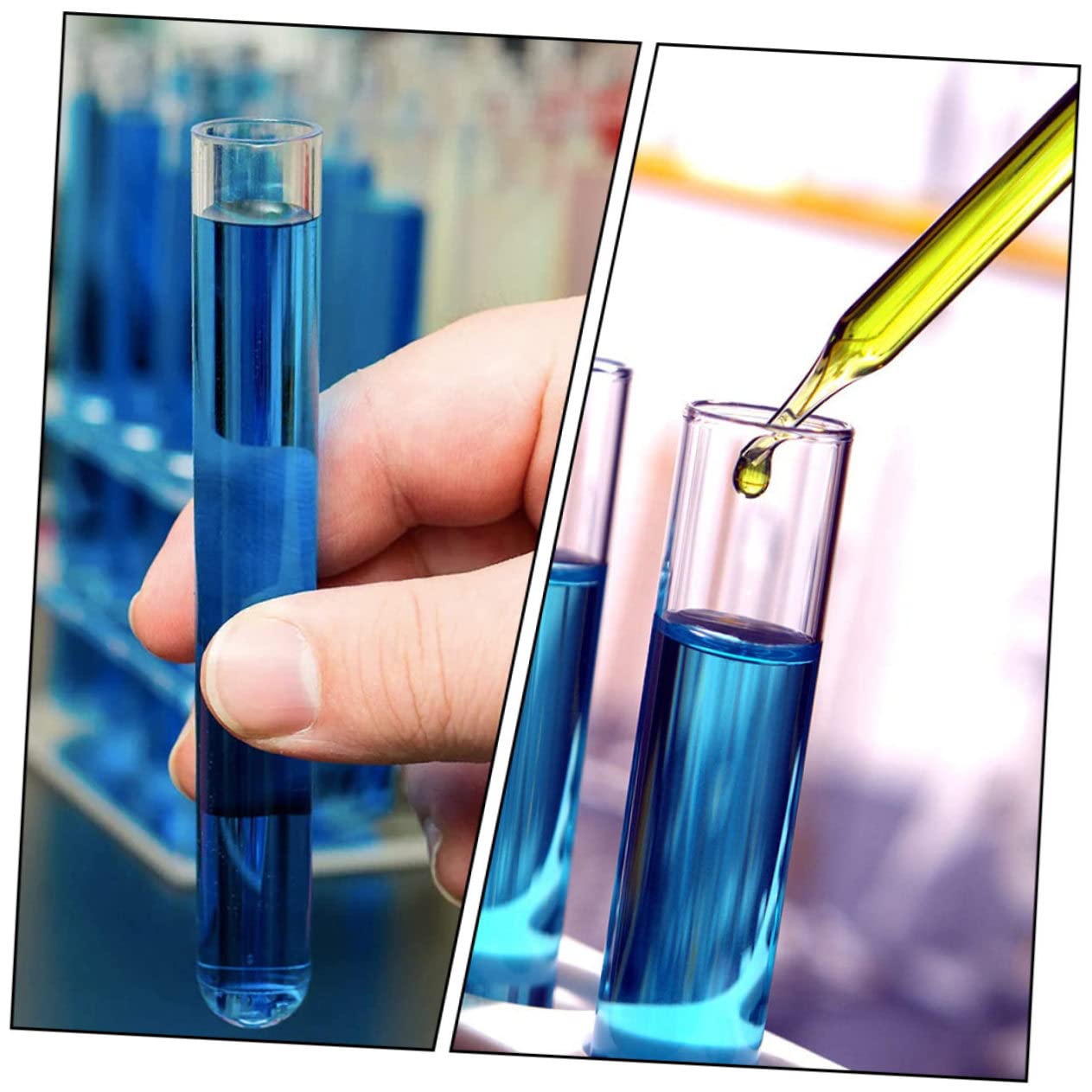 Cabilock 10 Sätze Reagenzglas Aus Probenbehälter Mit Deckel Klein Chemie Experimente Bissn Glasvasen Links Zubehör Für Laborreagenzgläser Durchsichtige Reagenzgläser Hölzern 10 Stück * 10