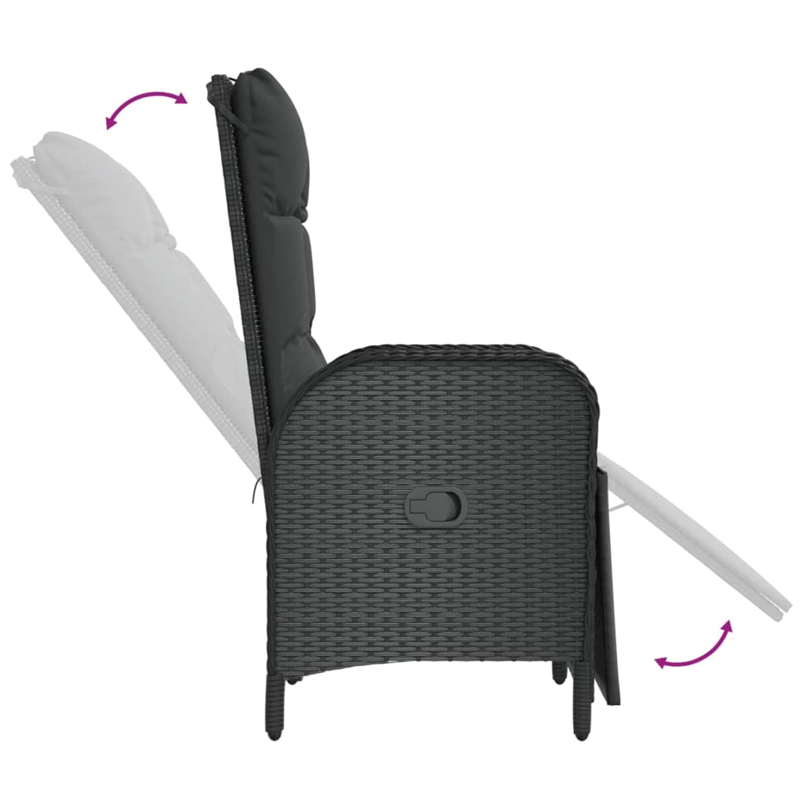 3185077 Set da Pranzo da Giardino 7 pz Nero con Cuscini in Polyrattan Testata in Legno,Testata Letto Matrimoniale Muebles Dormitorio Spalliera Letto Testiere per Letto Matrimoniale