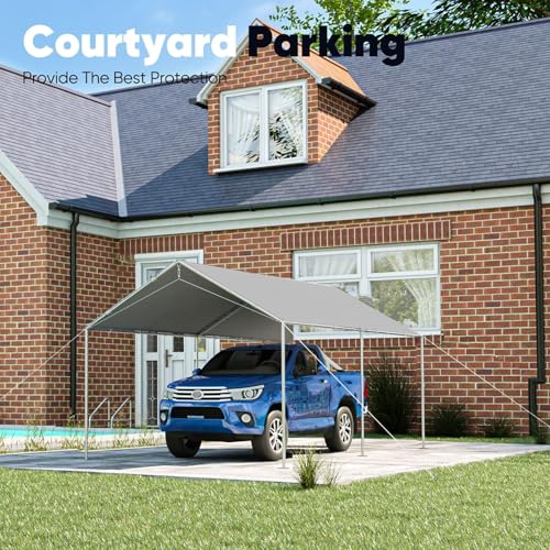Quictent 1113S-GY 10X15 Ft Heavy Duty Car Canopy Galvanized Frame Carport Outdoor Party Tent Boat Shelter thumb #7