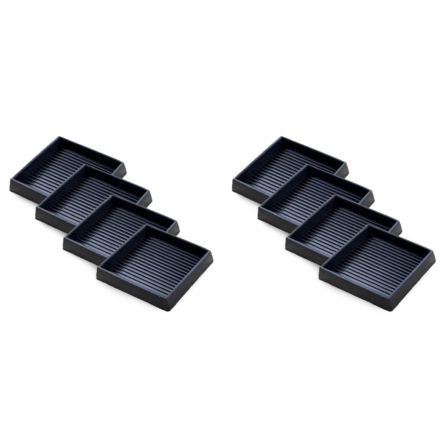 Hndhbfgrt 8Pcs Anti-Slip Furniture Pads- 2.5x2.5In Square Rubber Anti Skid Caster Cups, Leg Coasters-Couch, Chair, Bed Stoppers