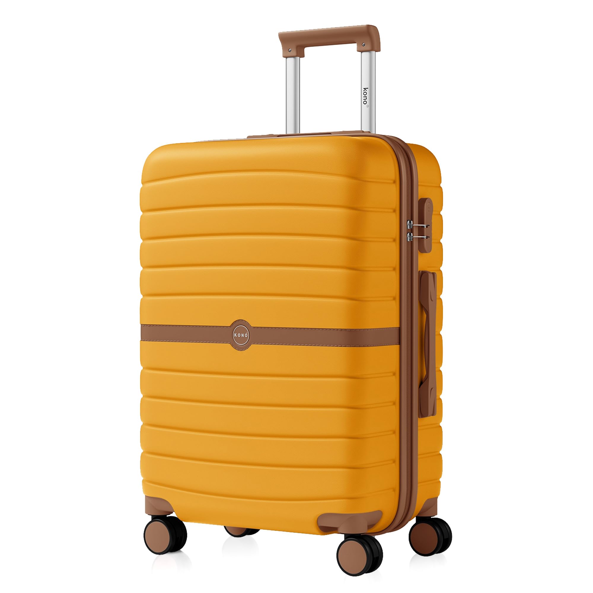 KONO Koffer Reisekoffer Trolley von ABS+PC Hartschalenkoffer mit Zwillingsrollen und Zahlenschloss