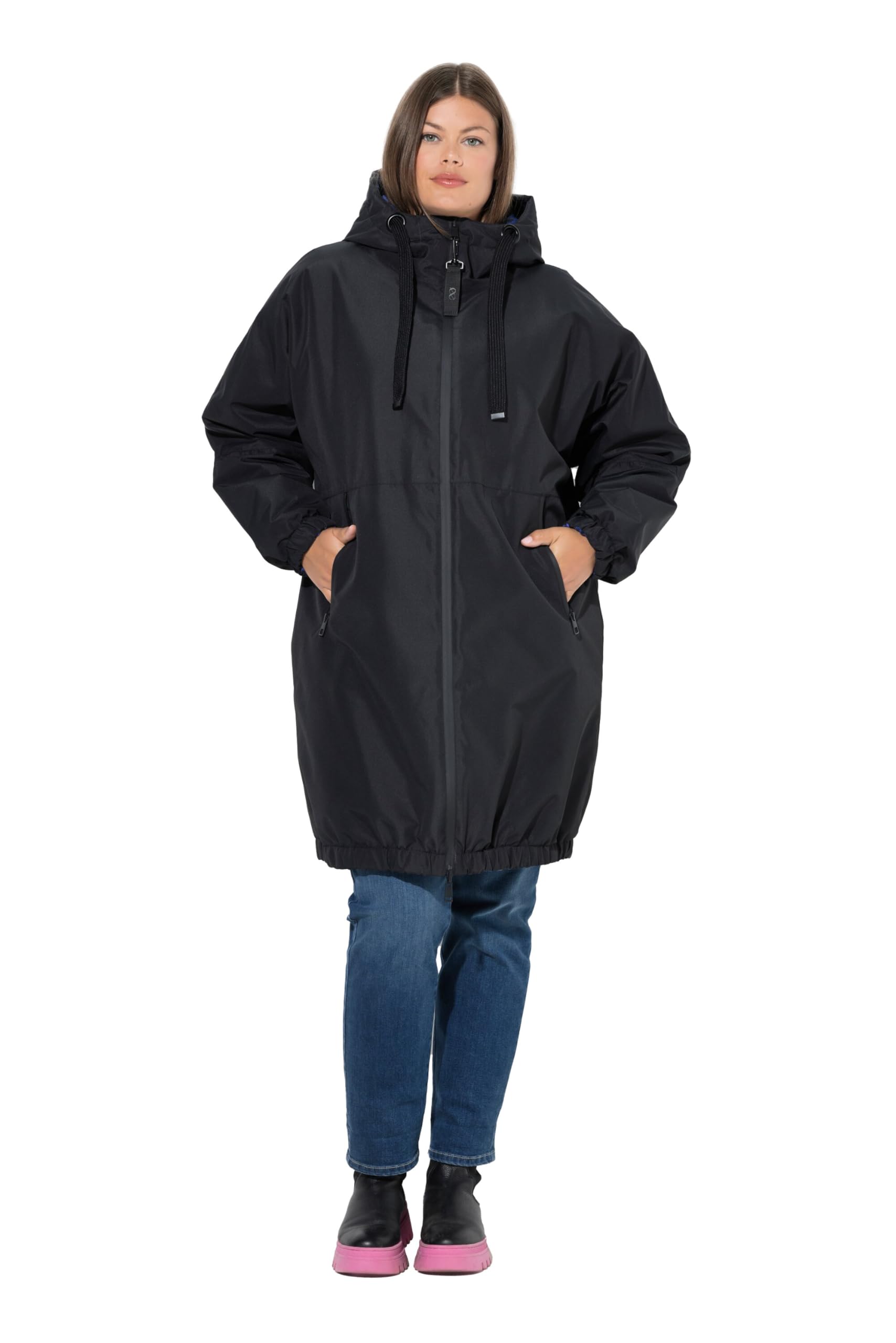 Laurasøn Funktionsmantel zum Wenden, Oversized, Kapuze, 2-Wege-Zipper 840902