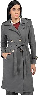 honnete Double Breasted Regular Fit Longline Trench Winter Coat For Women With Closure Type of Button-picture-49