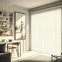 Vista 7 de Láminas de repuesto para persianas verticales, PVC resistente, curvadas y lisas (blanco hueso), 52.5 x 3.5 (paquete de 25)