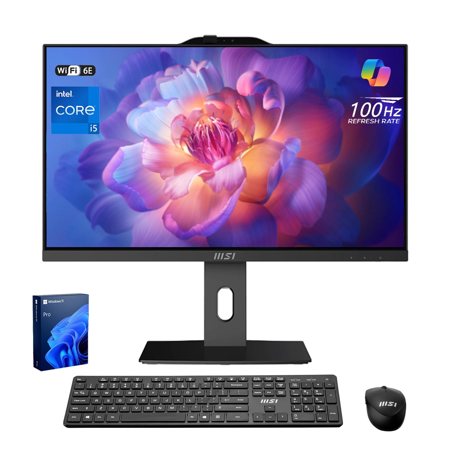 msi PRO AP242P Business All-in-One Desktop, 23.8" IPS FHD 100Hz Eye-Care Display, Intel Core i5-14400, 16GB DDR5, 1TB SSD, IR FHD Webcam, Wi-Fi 6E,