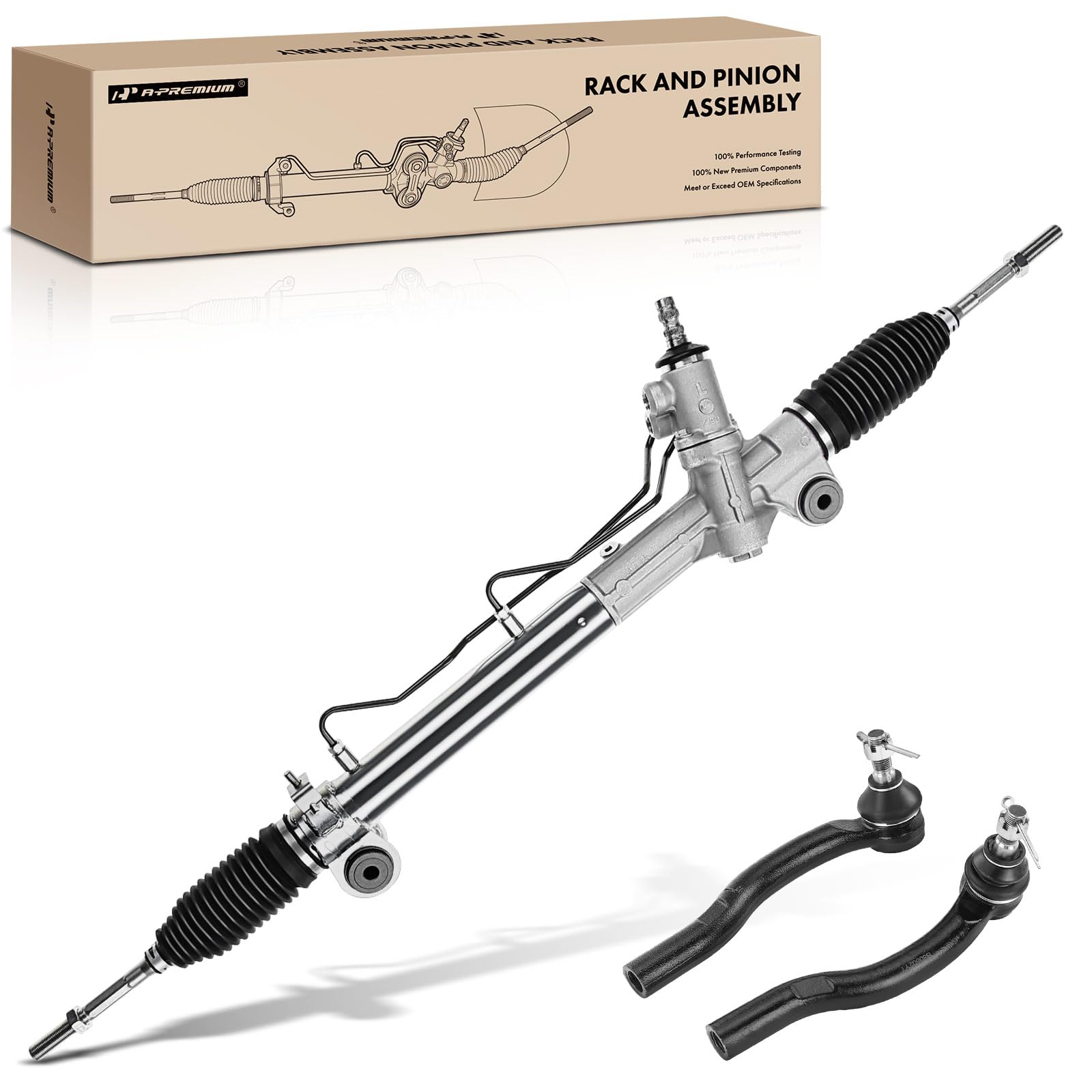 a-premium power steering rack and pinion & outer tie rod end kit compatible with toyota camry 2004-2006, solara 2004-2008 & lexus es330 2004-2006, 3-pc set