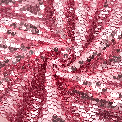 Danna Belle Girls Hot Pink Sequin Ruffle Skirt 5-6T High Waist Mini Sparkle Skirts For Girls thumb #5