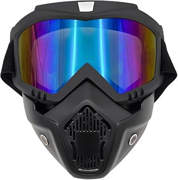Motorcycle Helmet Goggles, Fog-Proof Goggle Face Protection Mask, Riding Racing Goggles For Men Women Colorful