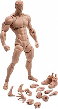 1/12 Action Figure, 6 Inch Blank Action Figure Body With Ultra-articulated Joints & Rich Accessories, 1/12 Scale Muscular Male eco-friendly Pvc - Body