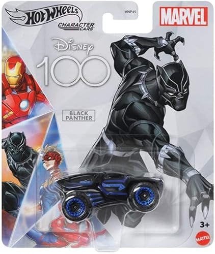 Hot Wheels Disney 100 Character Cars Black Panther, Coche de juguete coleccionable a escala 164 de Marvel