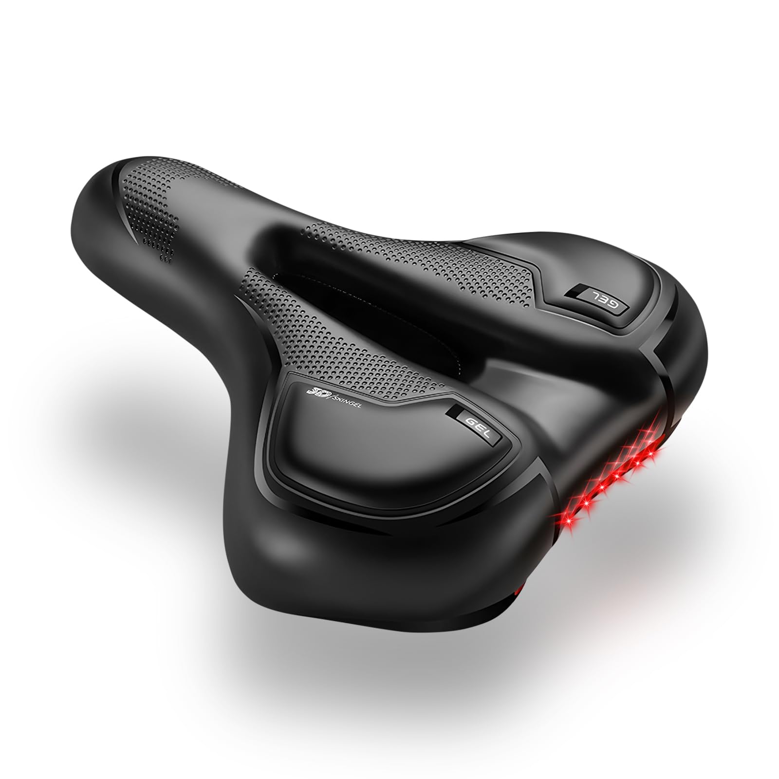Sella Bici Comoda, Sellino Bici Morbido Donna Uomo, Sella Biciclette Traspirante con Adesivo Riflettenti e Palla Ammortizzanti a Doppia Molla, Sedile Biciclette Ergonomica per MTB/City Bike/Cyclette