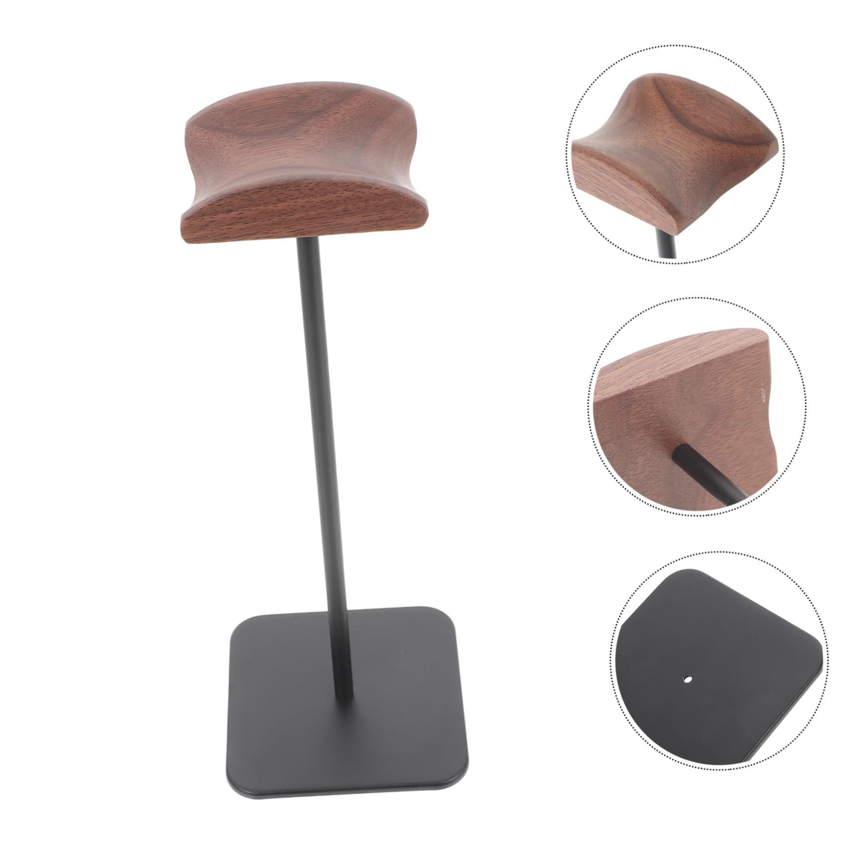 Uonlytech Supporto Cuffie Stabile e Liscio da Scrivania in Lega di Alluminio e Legno, Reggicuffie per Casa e Ufficio