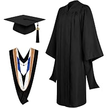 Cappe Diem MBA Graduation Cap, Gown & Hood Set A Deluxe Matte Black Master's Regalia with 2026 Charm
