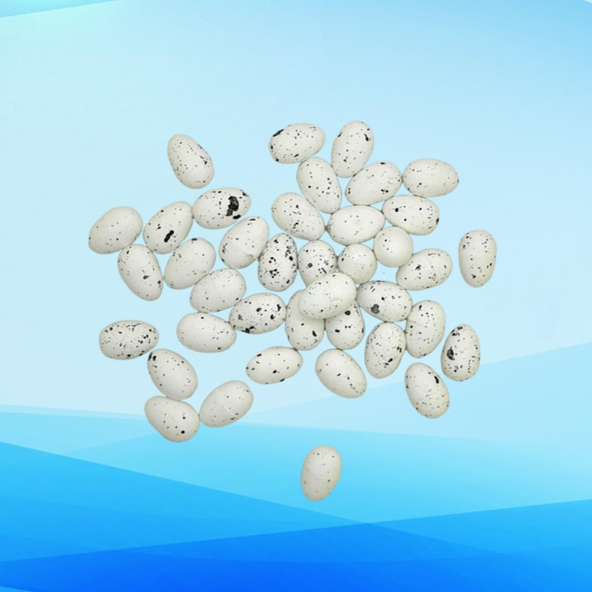 Gatuida Lot de 100 Œufs Factices de Pigeon, Œuf Décoratif en Faux, Surface Lisse, en Plastique, pour Élevage et Décoration de Maison