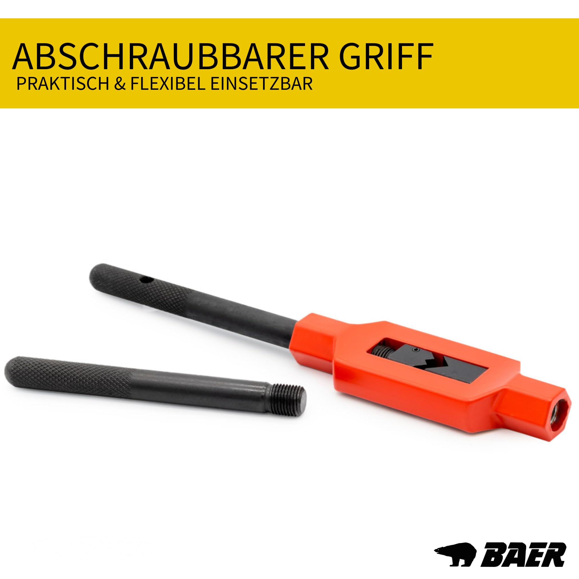 BAER verstellbares Windeisen GR. 1½ | M1-12 | 1/16-½ | G 1/8 | DIN 1814 | Highend Zinkdruckguss | Halter für Gewindebohrer & Reibahlen | Gewindeschneiden