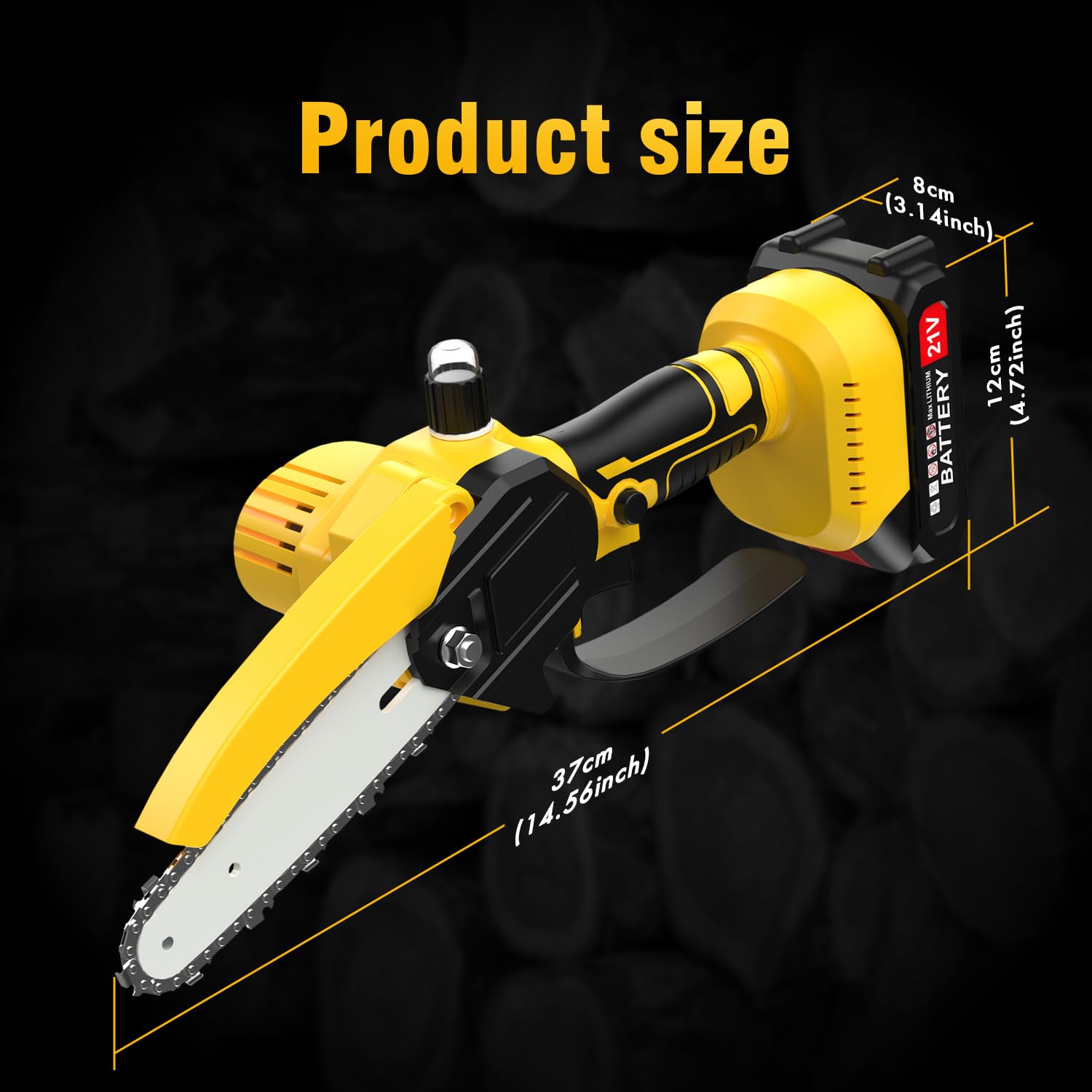 Tronçonneuse sur Batterie 4000mah 6 Pouces Mini Tronconneuse sans Fil avec 2 Chaines Système D'Huile Automatique 600W Moteur Brushless Coupe Branche Electrique Elagueuse Compatible avec Makita