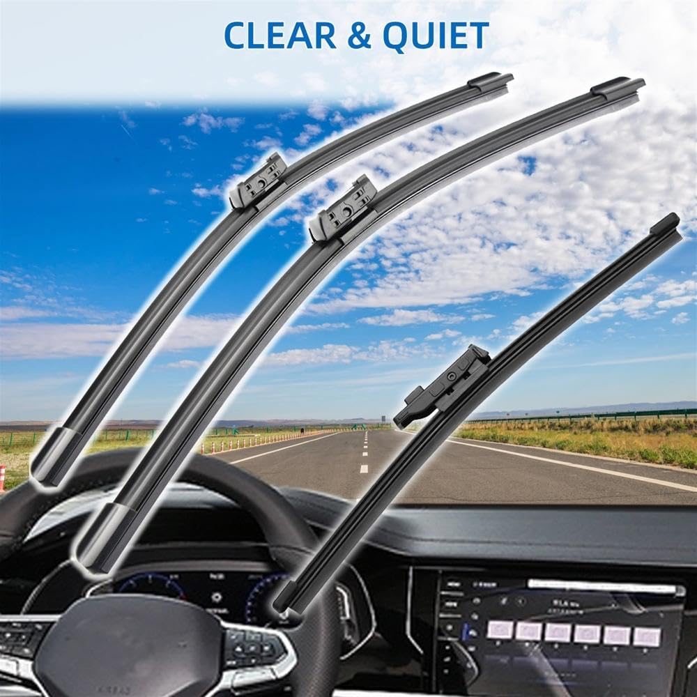 3 Uds Para Golf 8 2020-2021 Escobillas Limpiaparabrisas Delanteras Traseras Accesorios Ventana Parabrisas 26 "+ 18" + 10" Limpieza Parabrisas