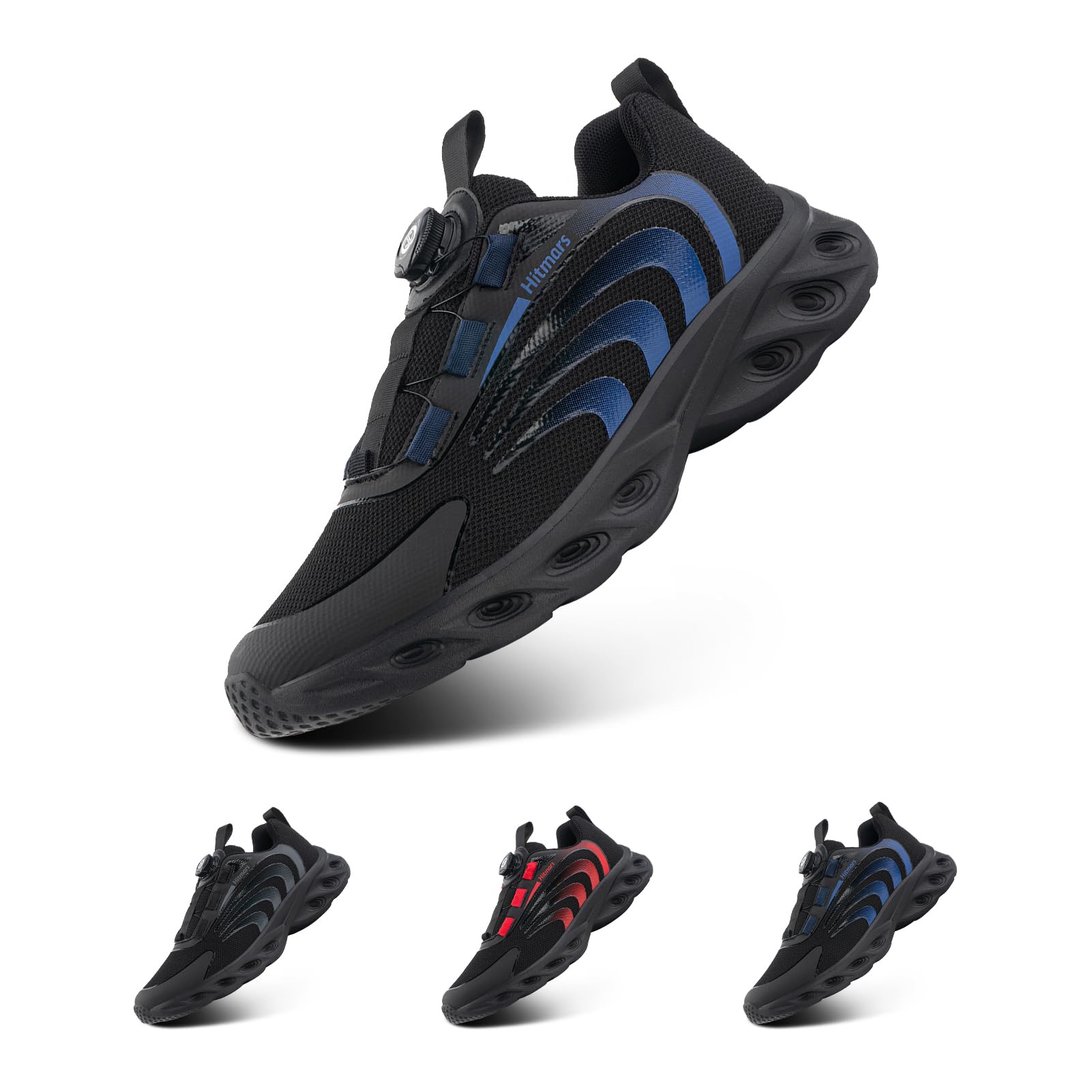 Hitmars Turnschuhe Herren Laufschuhe Luftpolster Sneaker Air Sportschuhe Joggingschuhe Straßenlaufschuhe rutschfest Joggingschuhe Walkingschuhe Fitness Running Outdoor Blau EU 46