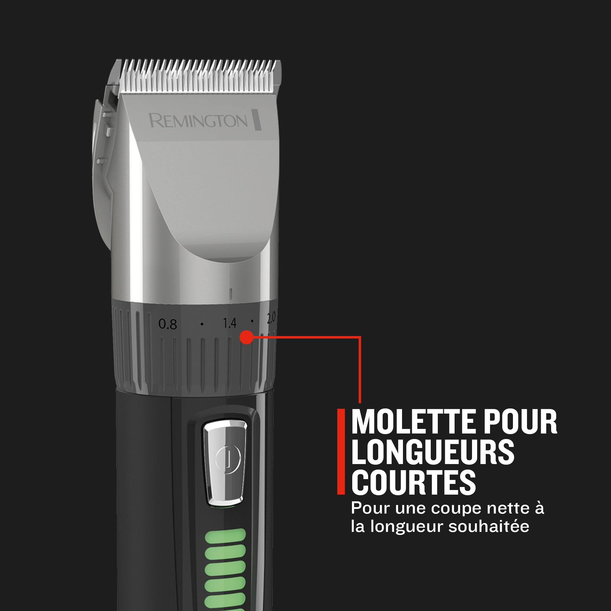 Remington Genius Tondeuse Cheveux HC5811 Kit Professionnel Moteur Pro Lames Céramique Auto-Affûtées Secteur Sans fil Batterie Lithium 10 Sabots Mallette