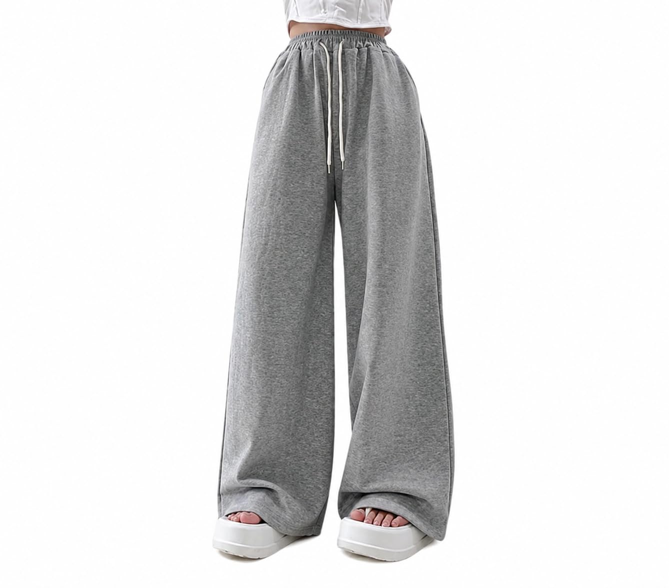 Straight Wide fit Long Length Open Bottom Jogger for Women/Trending Multi Pocket Style, Relaxed Casual Pants for Women-image-30