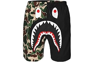 Bape Shark Camo Swim Trunks