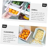 Vista 8 de UPKOCH 2 cestas de almacenamiento de plástico para frutas, contenedores de alimentos de plástico, cestas de almacenamiento para estantes, colador