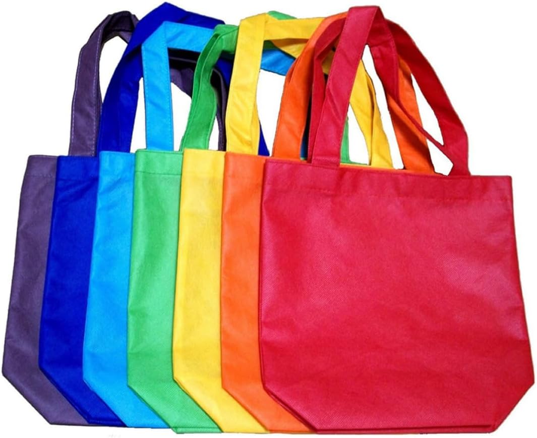 7 Pack Non-woven Shopping Tote Bag with Handles, 26x33cm | Reusable ...