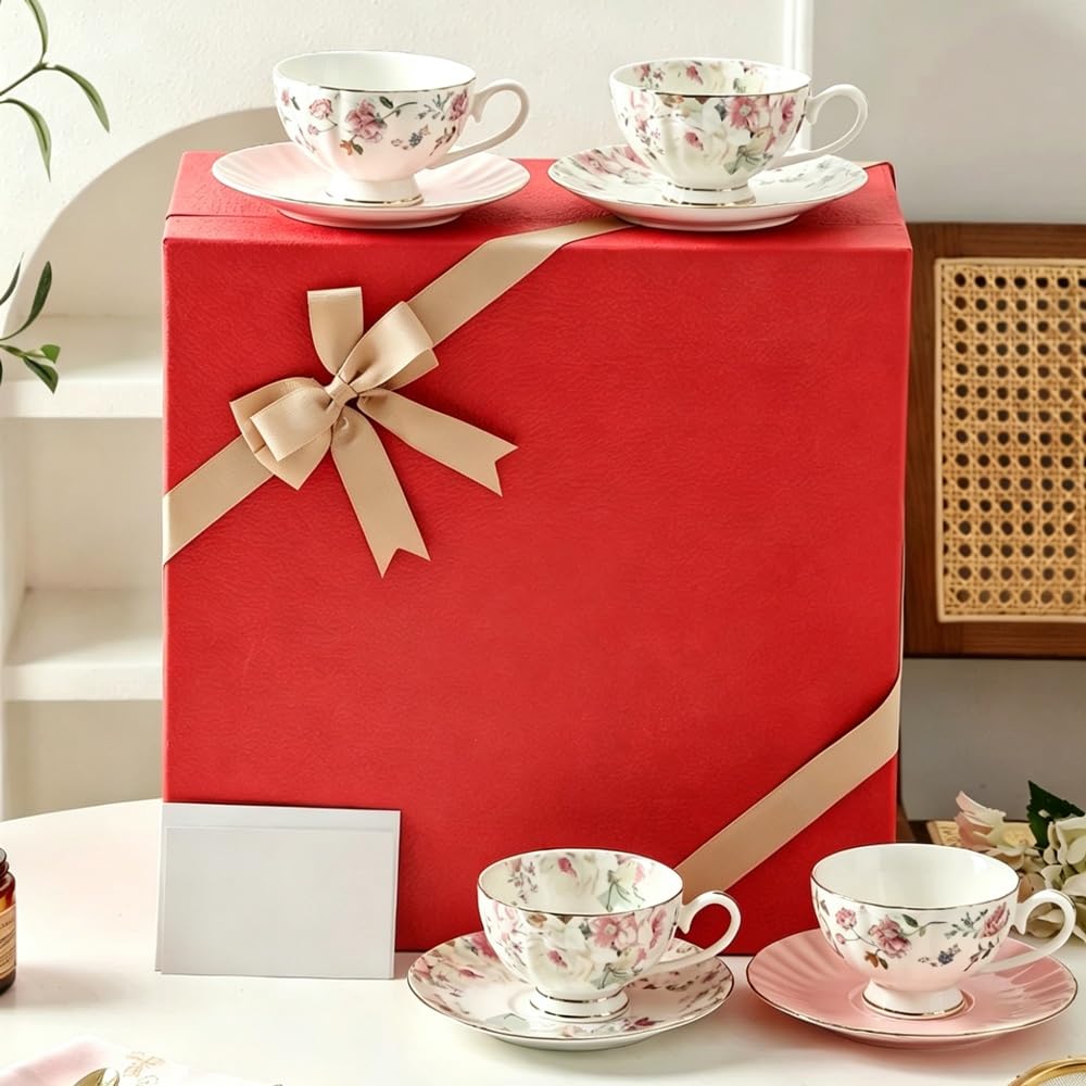 4-częściowy zestaw filiżanek do espresso i spodków, ceramiczny zestaw filiżanek do kawy i spodków, pojemniki na kawę do specjalnych napojów kawowych i herbaty