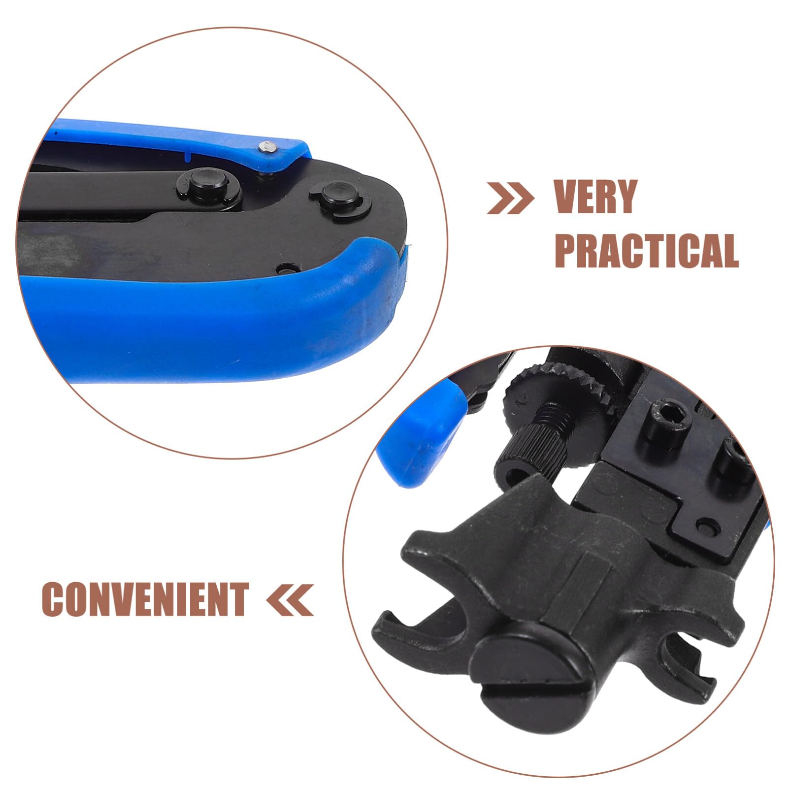 Pinza Crimpatrice Coassiale Multiuso per Cavi, Blu | Acciaio Inossidabile e Plastico, per Ufficio e Casa, Crimpatura Precisa F e Terminazione Reti