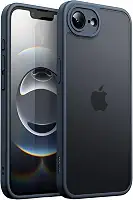 JETech Capa Matte para iPhone 16e 6,1 Polegadas 2025, Case Proteção Contra Quedas de Nível Militar à Prova de Choque, Capinha Traseira Translúcida Fosca, Anti-Impressão Digital (Azul Tempestade)