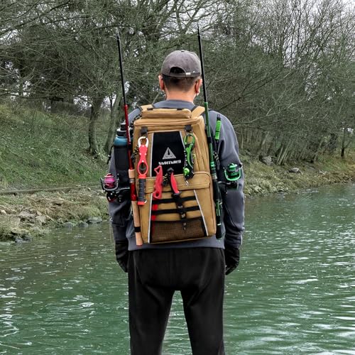 image for Ghosthorn Fishing Tackle Backpack with 4 3600 Tackle Boxes Fishing Rod