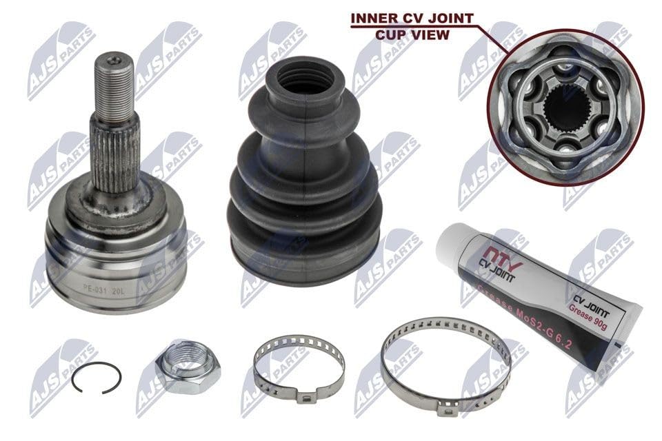 NTY Jeu de joints (arbre d'entraînement) NPZ-PE-031 Compatible avec: CITROËN BERLINGO, BERLINGO Kasten/Großraumlimousine, C4 GRAND PICASSO II, C4 PICASSO II, C4 SPACETOURER, C4 SPACETOURER Van