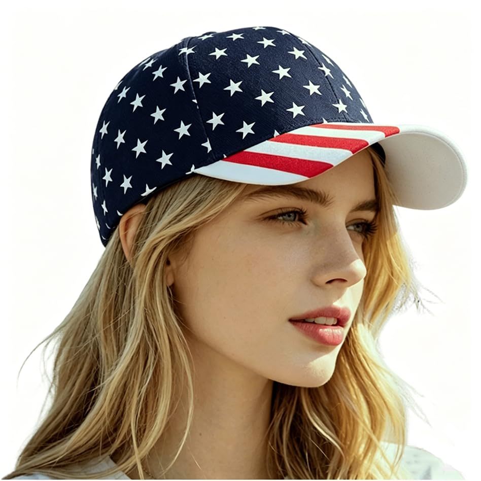 Image of FGSS Patriotic Baseball-Caps USA-Flag Hat Unisex 4th-July Baseball Hat