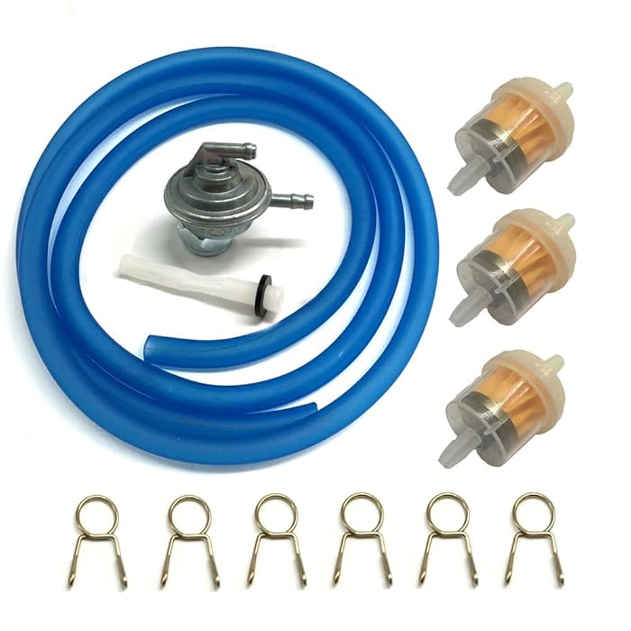 Buy VRWEARE Motorcycle Gas Fuel Petcock with Fuel Filter Blue Hose tube
