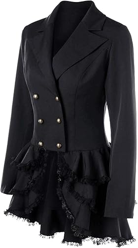 Miniatura 2 de Laku - Chaqueta de esmoquin gótico para mujer, estilo Steampunk VTG, victoriano, traje de novia