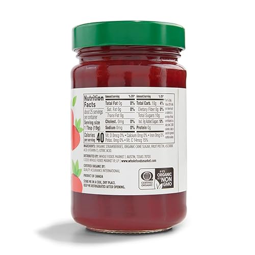 Miniatura 3 de 365 by Whole Foods Market, Crema orgánica de fruta de fresa, 17 onzas, rojo